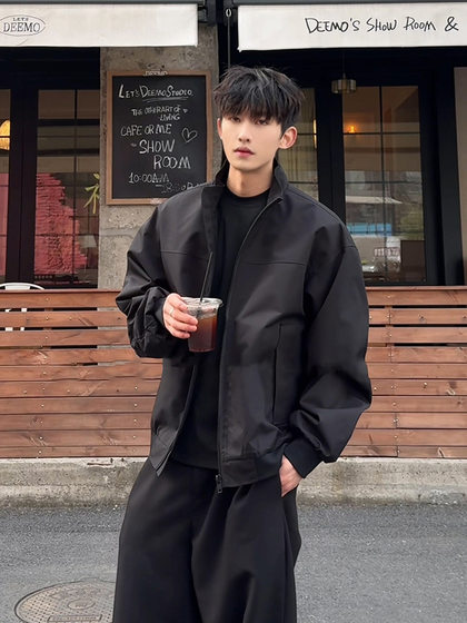Three-proof American Bomber Jacket Men's Spring and Autumn Wear Set of Vertical Collar Baseball Suit Jacket Short Work Suit