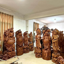 大型根雕木雕弥勒佛像客厅实木刻关公观音神像工艺品摆件