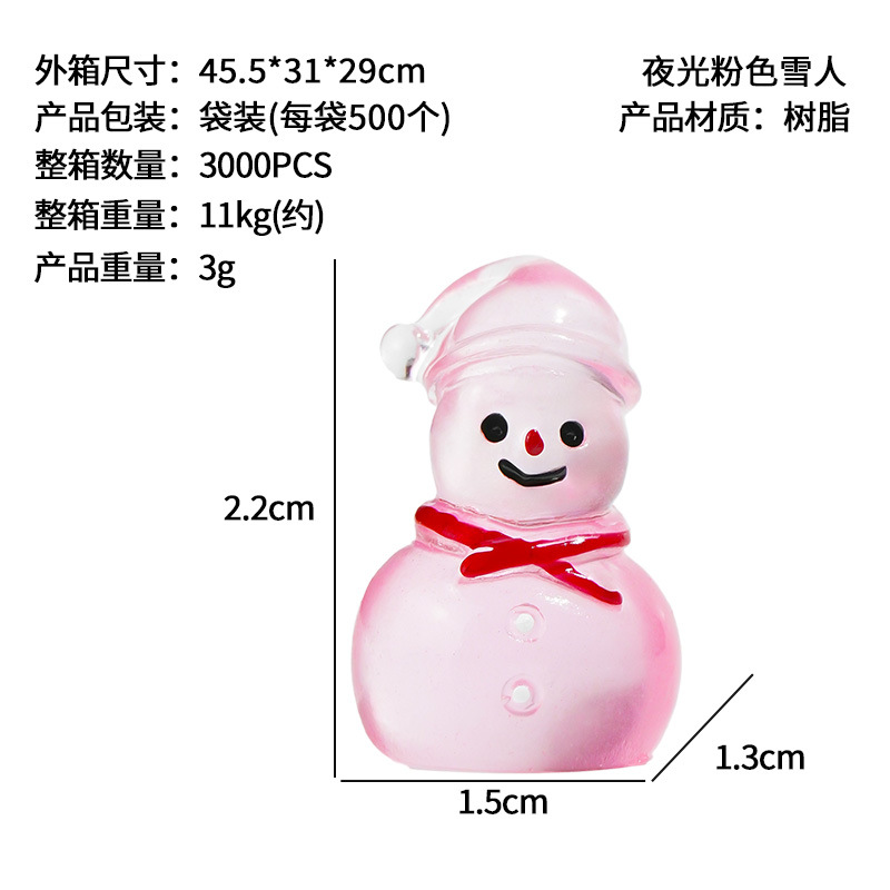 Luminoso muñeco de nieve micro paisaje nieve Navidad nuevo lindo pequeño adorno luminoso muñeco de nieve accesorios de decoración de escritorio