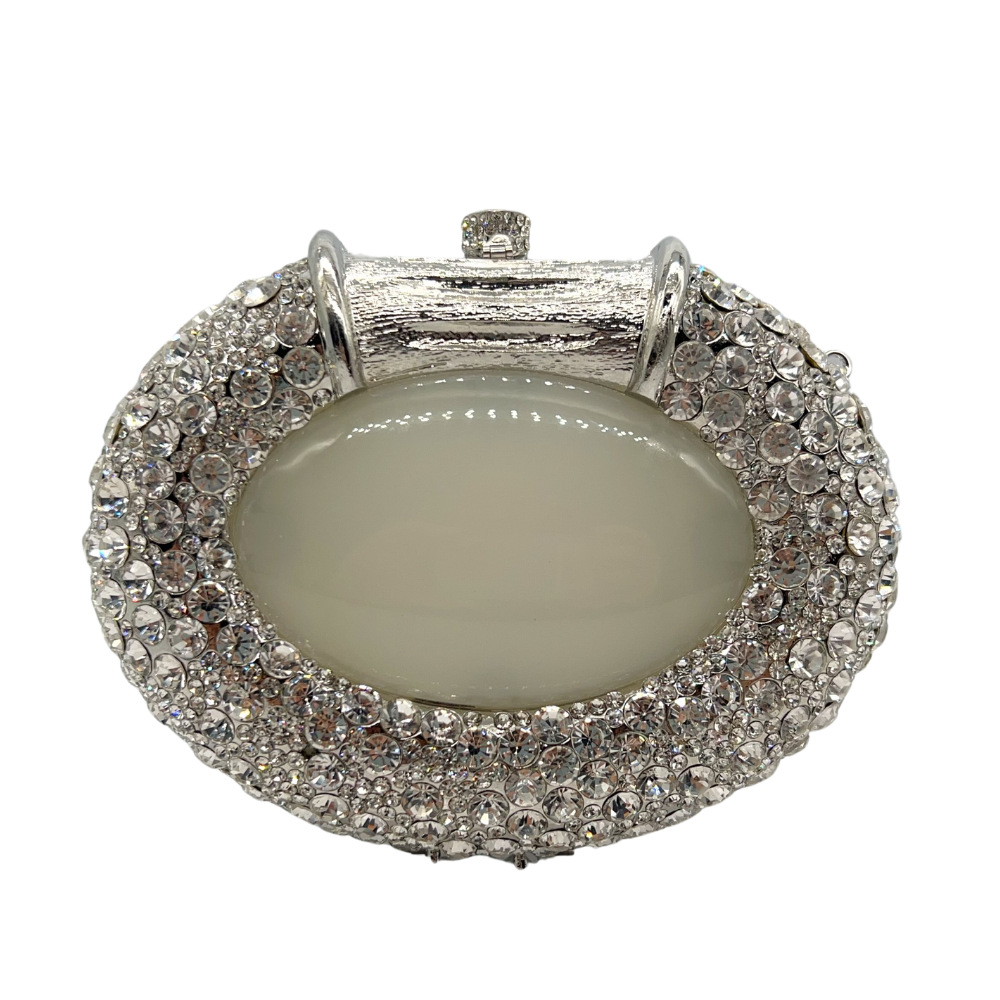 Cross-border nuevo ojo de gato elíptico diamantes bolsas de banquete bolsas de mano diamantes Rhinestone clutch