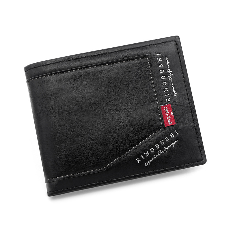 Nueva cartera de los hombres corta casual costura bisagra tríptico bolsa multi-tarjeta de bolsillo certificado