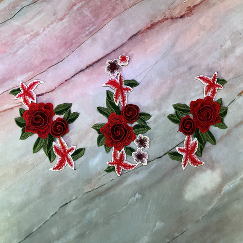 Zhenmei Embroidery Clothing Accessories Embroidery Lace DIY Cloth Patches Ethnic Flowers Water-soluble Ethnic Flowers New Product