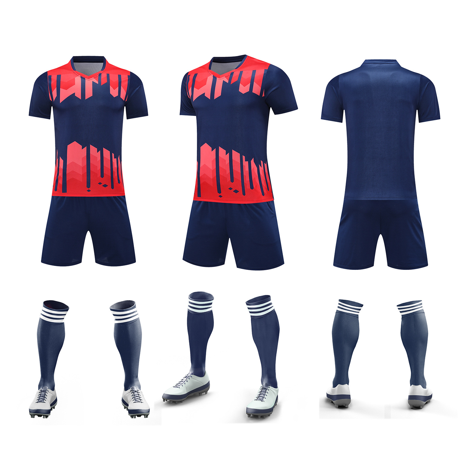 Ropa de entrenamiento de fútbol verano nuevo estudiante adulto ropa de correr al aire libre casual juego de secado rápido ropa de equipo número de impresión ropa de clase