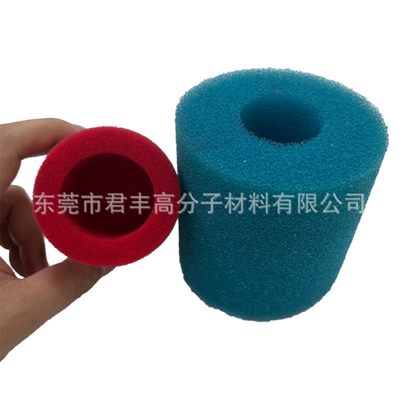 35PPI黑色粗孔过滤海绵管4.3CM 泳池泵过滤soclean2滤芯海绵柱子