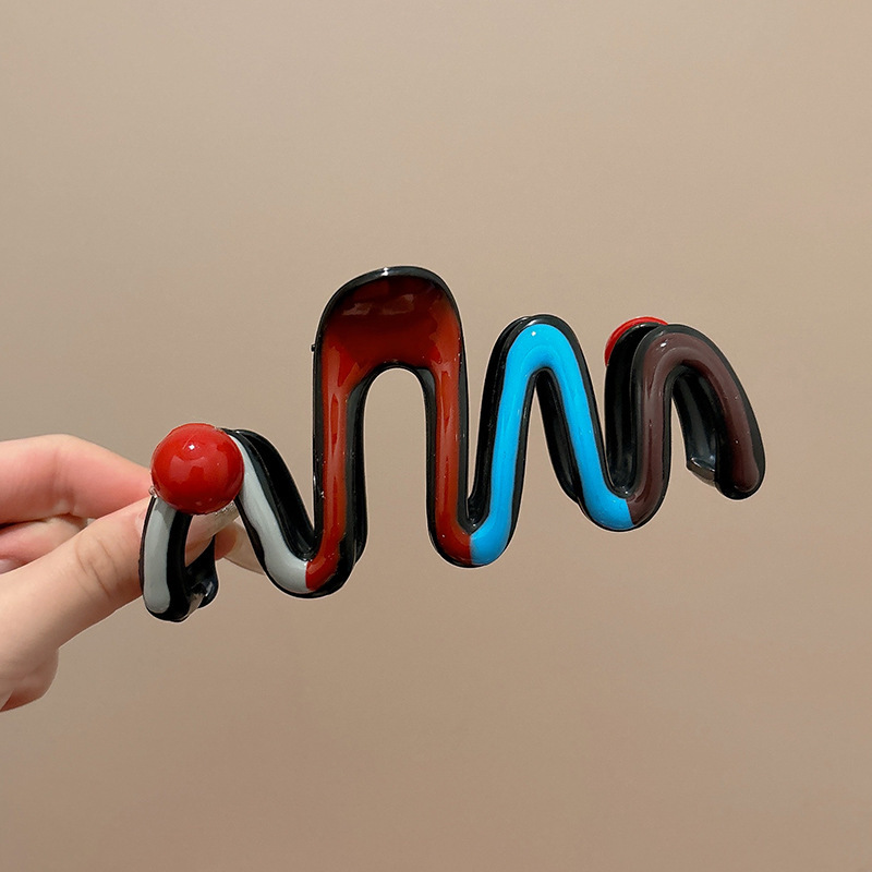 2 # clip de agarre de color de contraste de perlas rojas 10.5cm