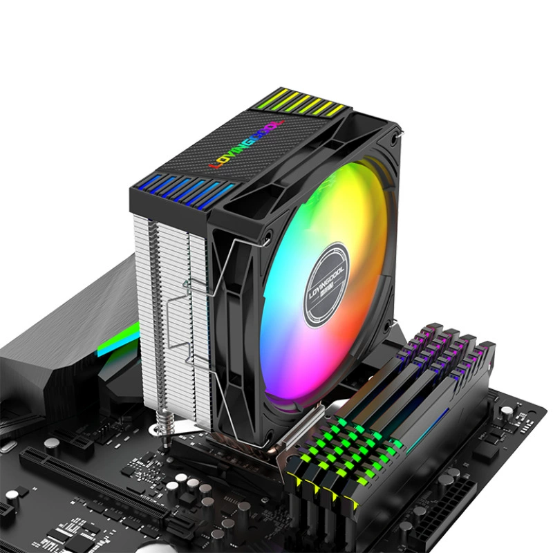 4 медные трубки радиатора CPU 12 см башня-тип настольного ПК RGB охлаждающий вентилятор ультратихий винтовой зажим 4 тепловые трубки