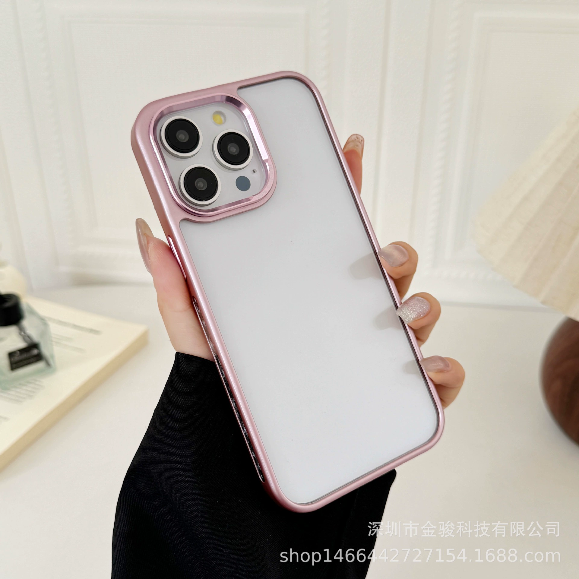 Apple, iPhone 16, металлический прозрачный акриловый чехол для телефона, совместимый защитный чехол, iphone, оптом