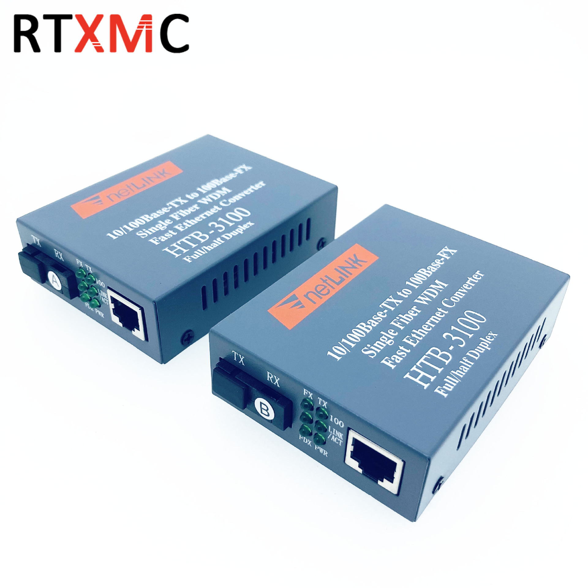 netlink光纤收发器百兆HTB-3100AB 25KM千兆光电转换器HTB-GS-03