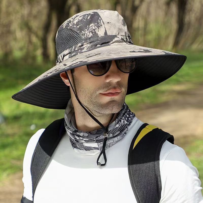 ソーラーファン釣り男性屋外夏登山 UV サンシェードサンハット漁師帽子日焼け止め帽子|undefined