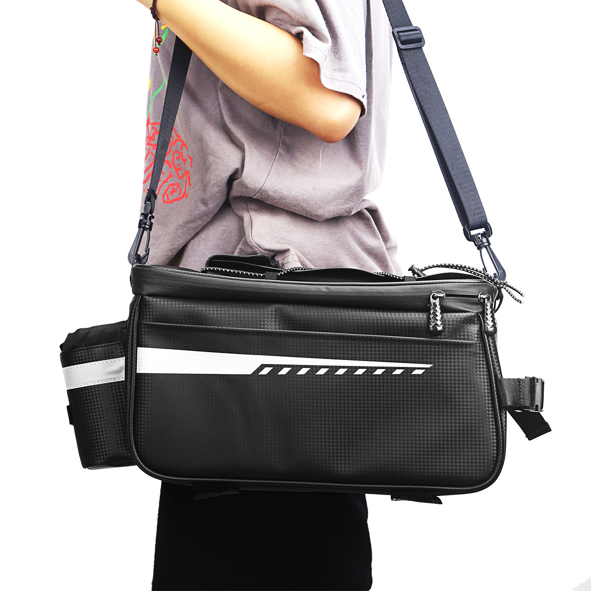 Bolsa de conducción de bicicleta eléctrica bolsa de estante trasero bolsa de transporte de bicicleta de montaña bolsa de cola bolsa de sillín delantera y trasera accesorios para bicicletas