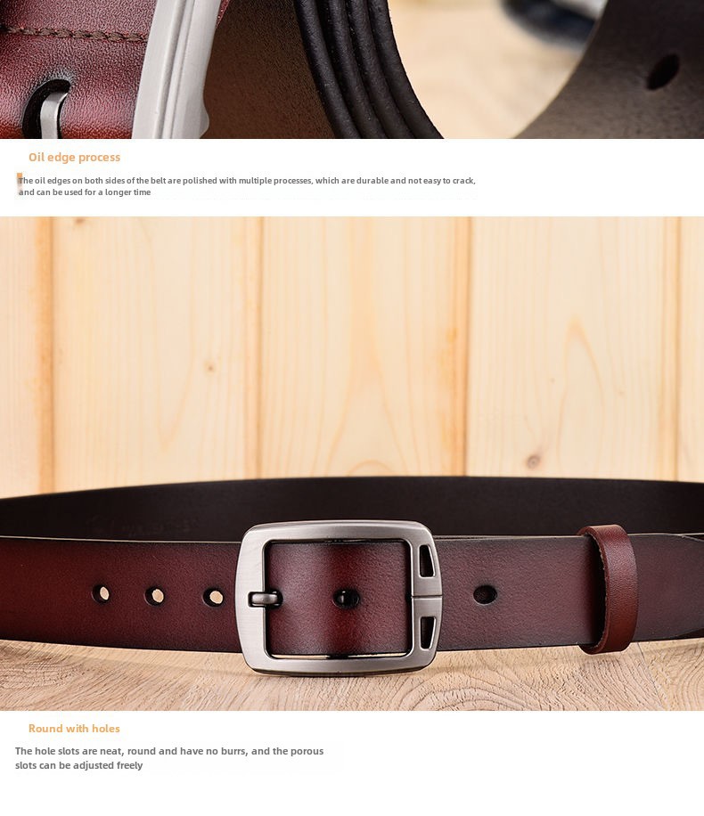 Cross-border foreign trade Men's  leather pin buckle belt vintage belt fashion casual jeans belt factory wholesale_viptrois.com