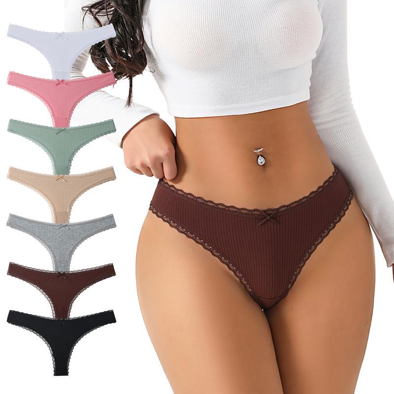 Amazon Cross-Border Triangle Panties with Bowknot, Sexy Lace Women's Thongs, Popular Comfortable Women's Underwear Wholesale