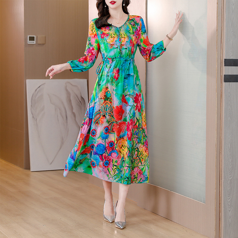 Silk spring elegant dress