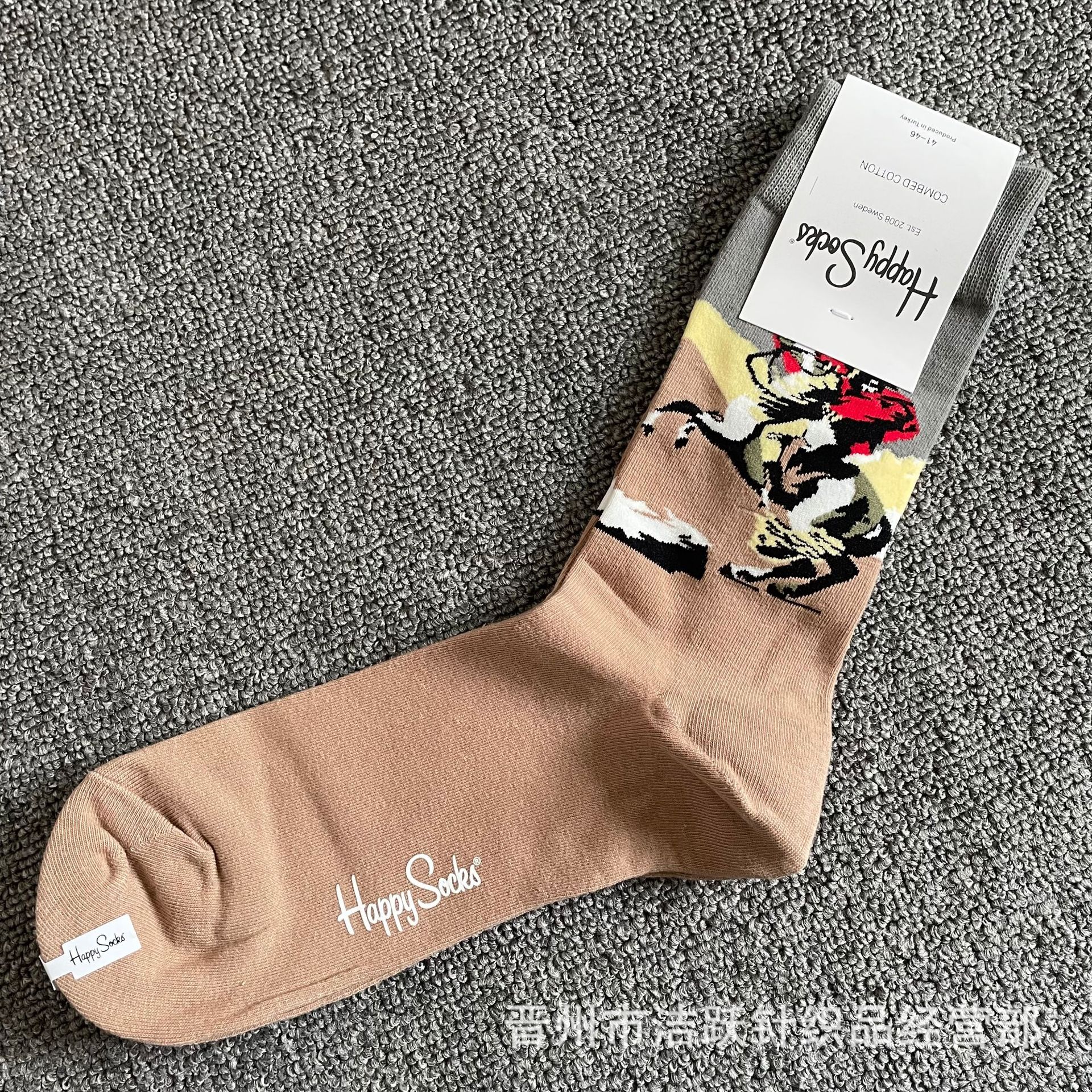 Happy socks新品高品质ハイレザー男性ソックススウェーデンコットンソックスファッションソックスカップルinsロング美脚ソックス