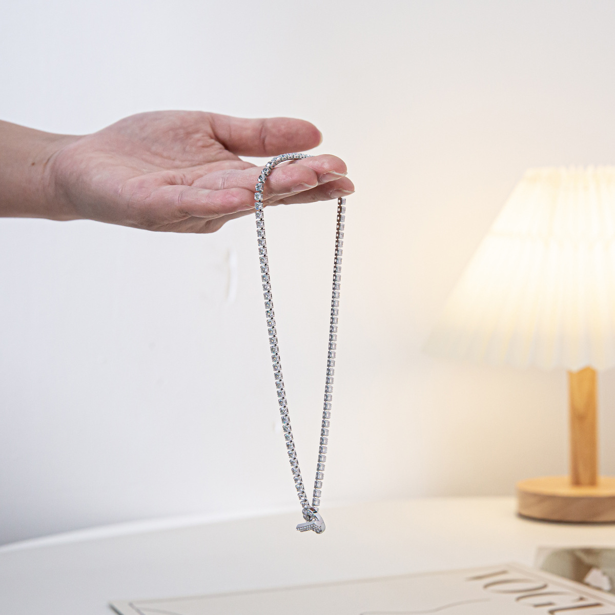 Fashion Geometric Copper Inlay Zircon Necklace 1 Piece