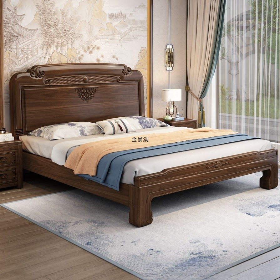 [Hot Selling] Chinese Classical Southern Rosewood Solid Wood Bed Wedding Room Home Bedroom 1.8m Large Bed Mortise and Tenon Structure