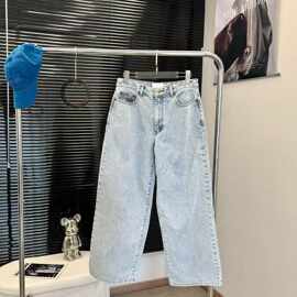 041003夏季新款宽松时尚显瘦直筒长裤女士休闲牛仔裤