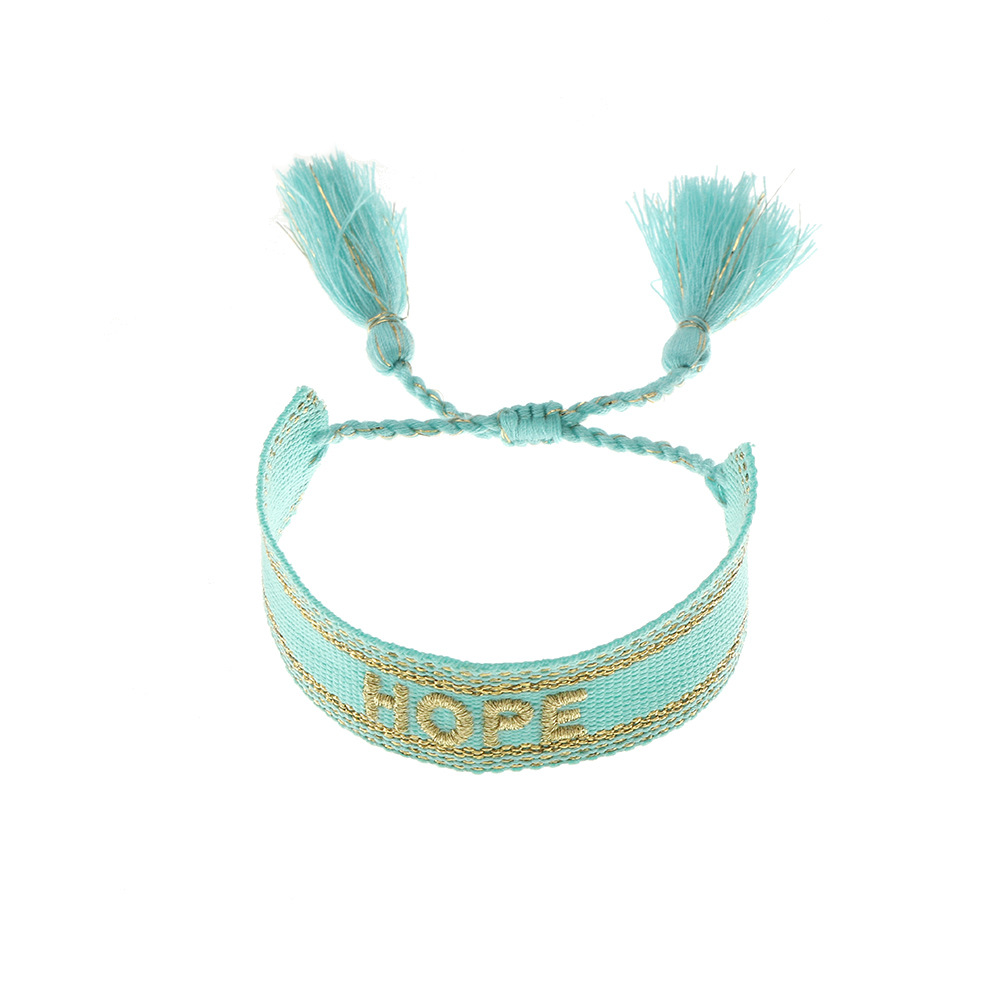 Tendance Ethnique Tissée À La Main Rétro Broderie Love Lettre Gland Main Corde Bracelet display picture 3