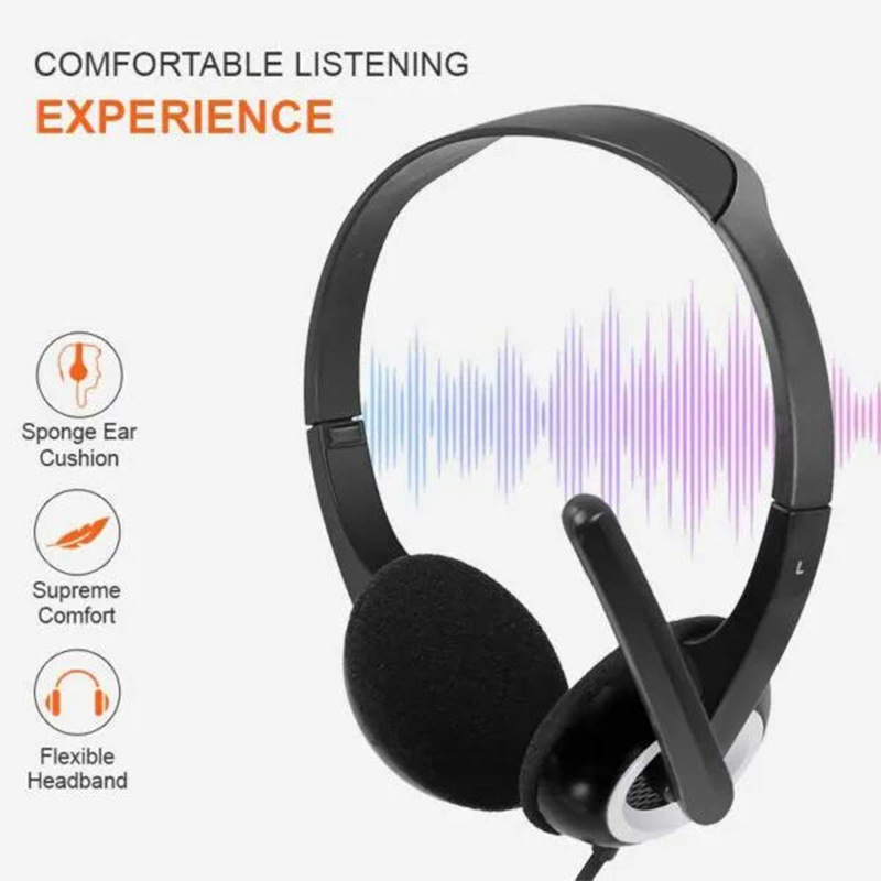 Wearing wired USB with remote control for learning, office, education, teaching, call center earphones_voghion.com