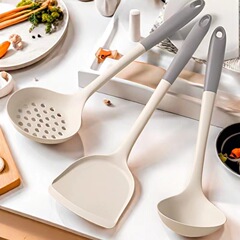 家庭用シリカゲルシャベル料理台所用品セット日用料理台所は鍋にくっつかない高温シリコン鍋シャベルスプーン
