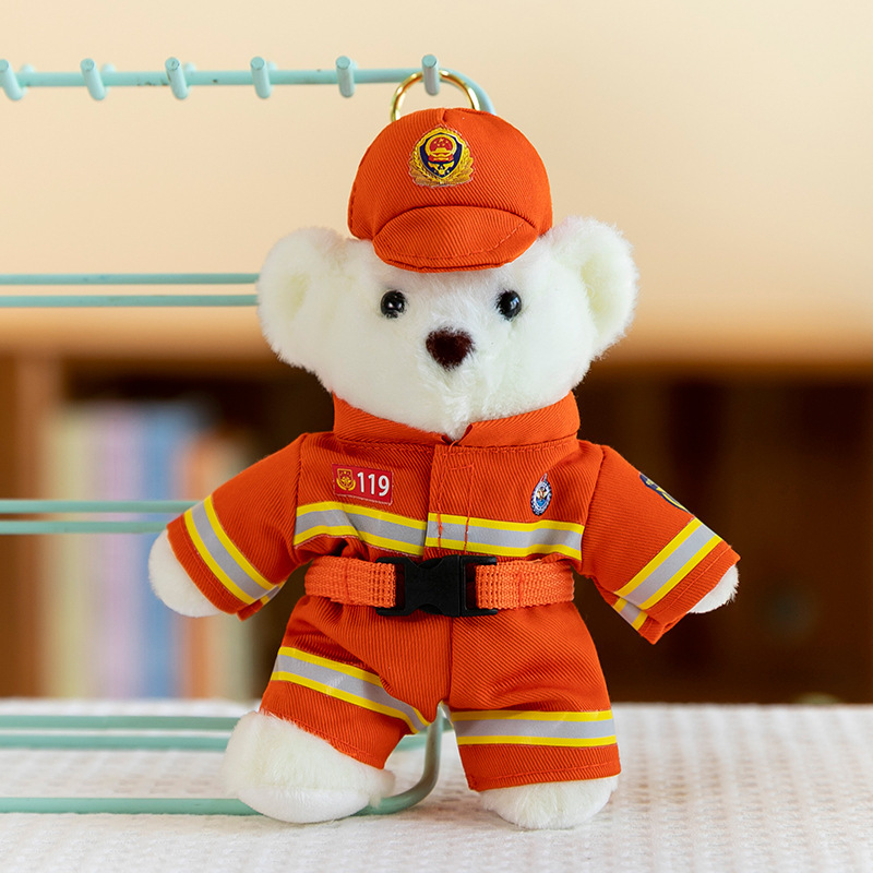Uniforme de policía de emergencia de bomberos de policía Teddy Bear muñeca Jewel muñeca juguete de peluche regalo