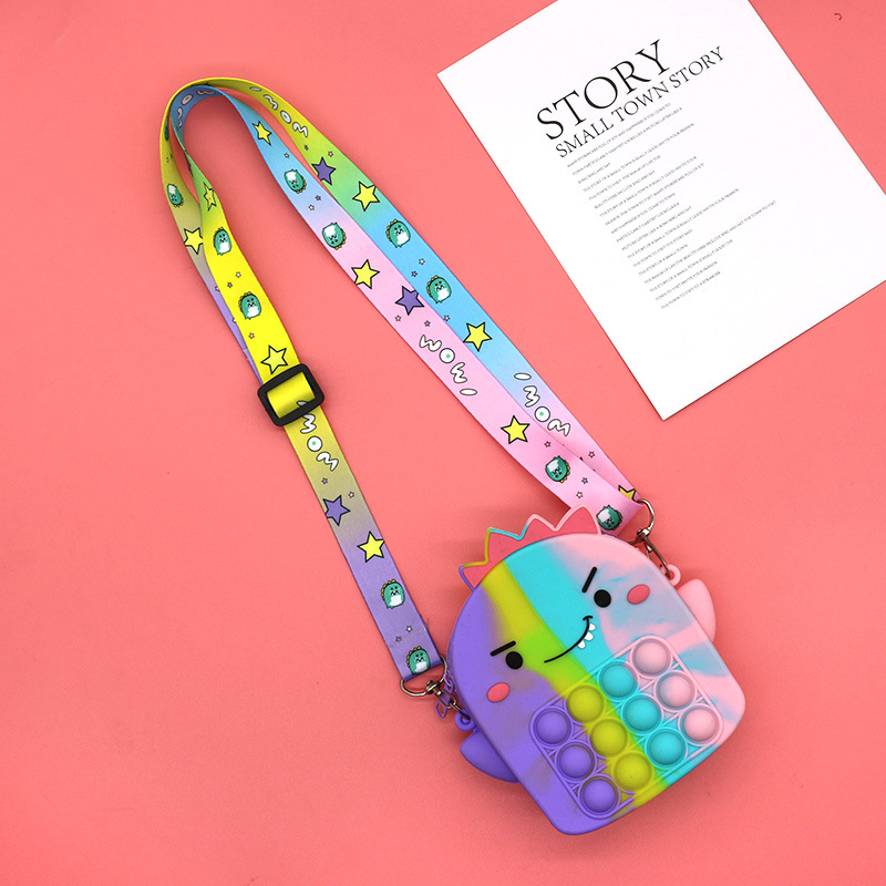 Ratón asesino pionero moneda monedero bolso de los niños de dibujos animados lindo presionando bolsa de silicona unicornio hombro crossbody gato bolsa