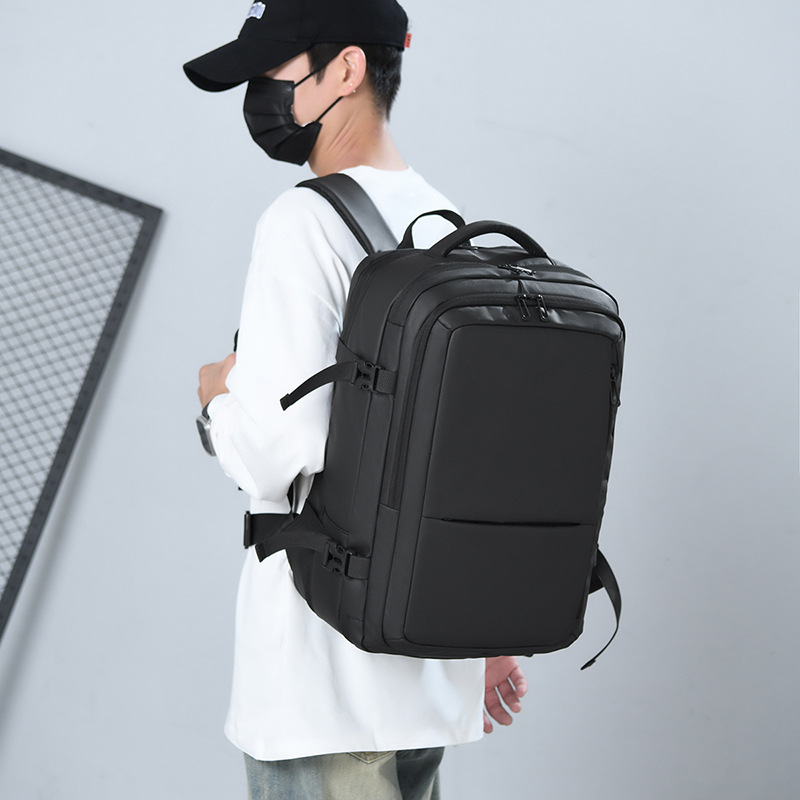 Bolsa de computadora de negocios expandible para hombres multifuncional a prueba de rociadores, mochila de viaje de negocios, bolsa de viaje de gran capacidad