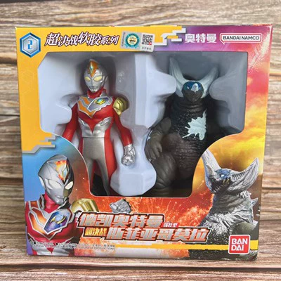 Bandai, Ultrа, блестящий Ultraman Tiga, кукла из мягкой резины для мальчиков, игрушка