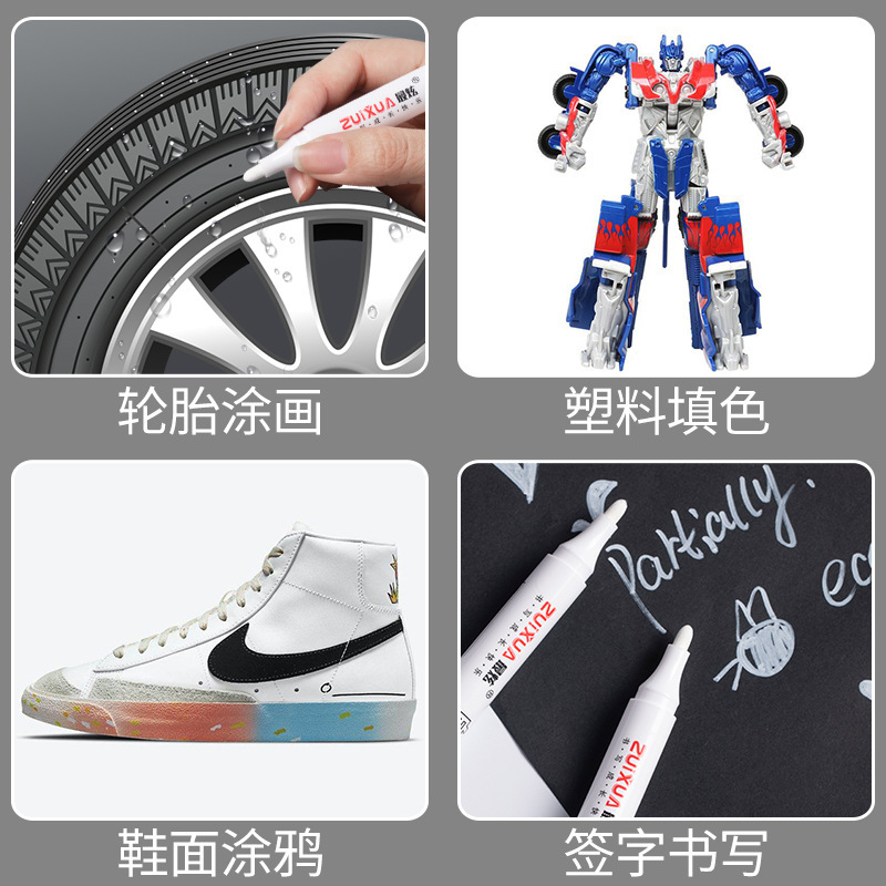 Marcador blanco tarjeta negra de secado rápido graffiti aceite marcador impermeable agravado resaltador blanco al por mayor