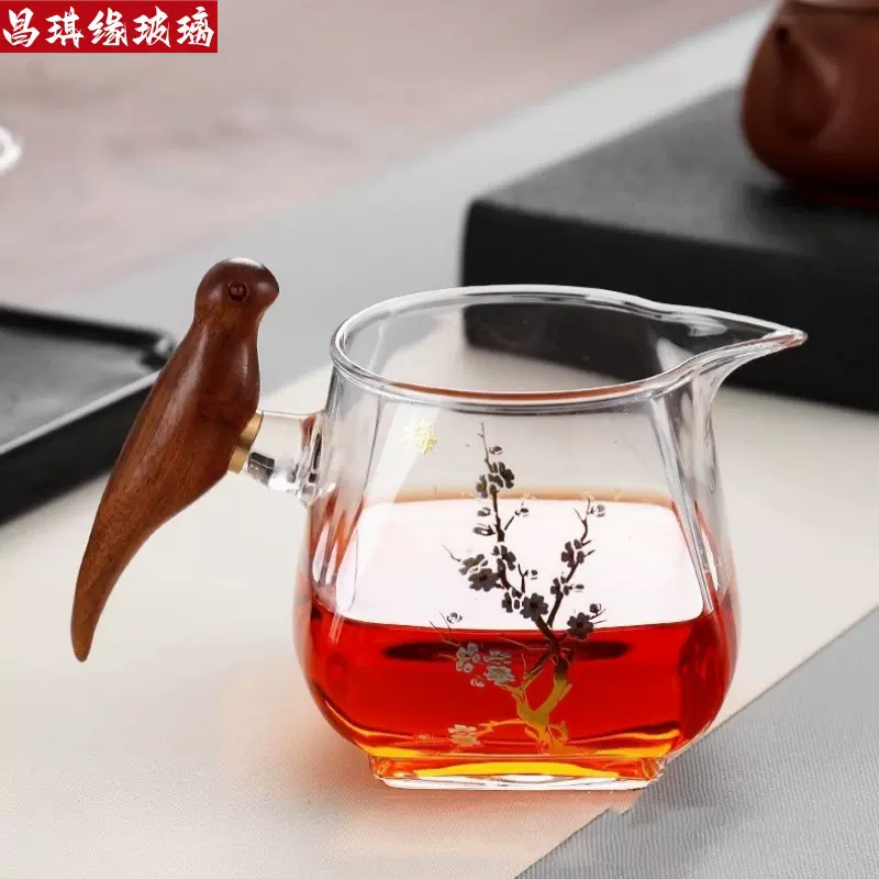 喜上眉梢茶叶公道杯玻璃耐热分茶器茶海公杯功道茶具配件耐高温杯