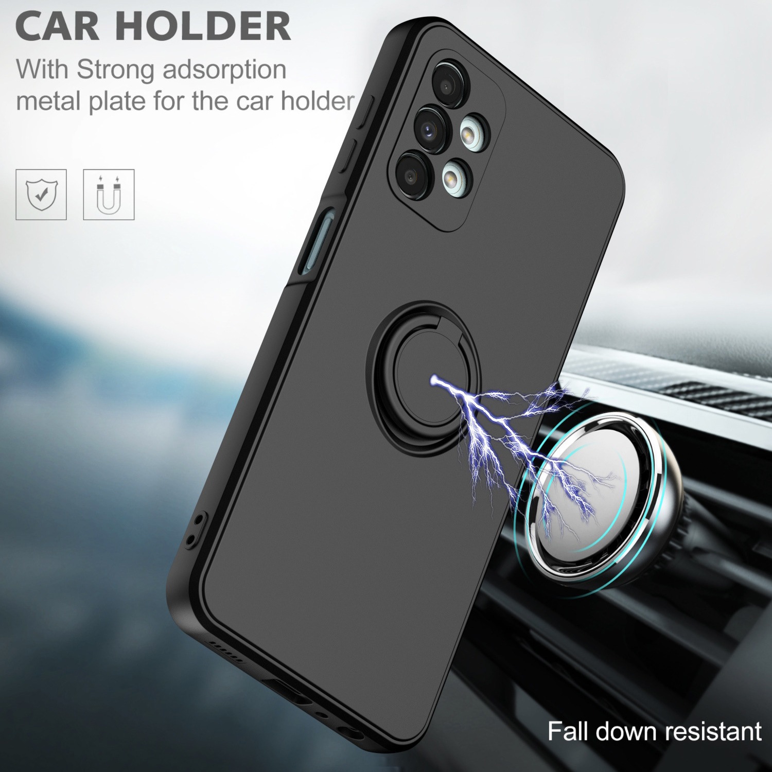 Funda para teléfono móvil Samsung A57, soporte líquido para A56, soporte magnético para coche A22, soporte de anillo A72, funda protectora suave A06 para A54