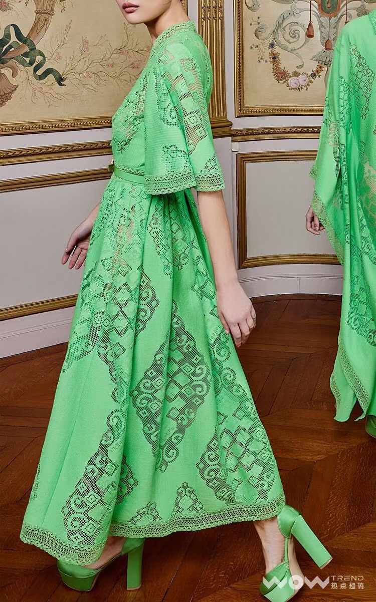 Elegant summer elite design green long skirt