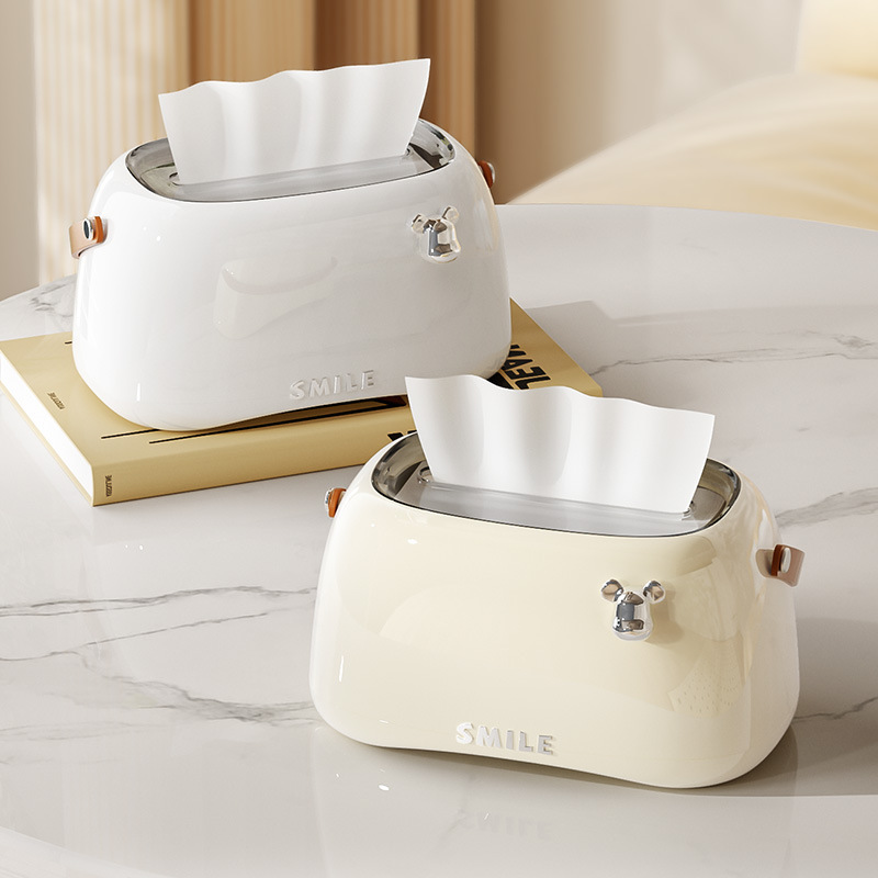 Portable tissue storage box household spring tissue box living room creative tissue box living room bedroom tissue box