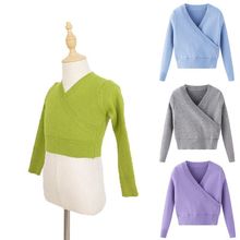 舞蹈毛衣练功女童儿童秋冬针织芭蕾舞长袖开衫保暖外套上衣披肩