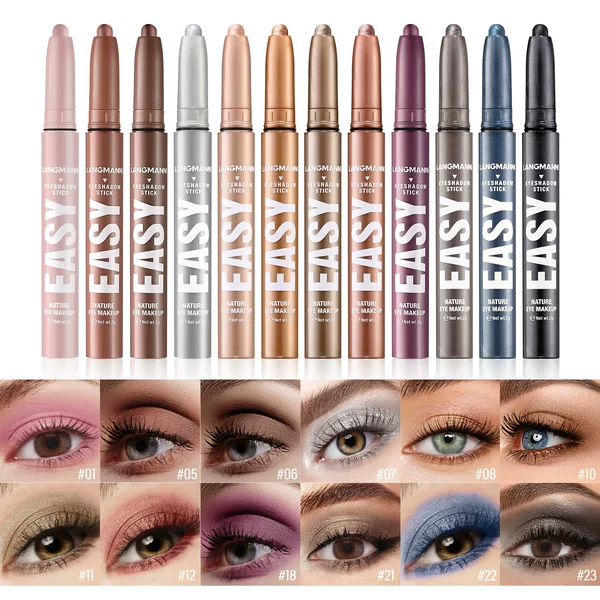 LANGMANNI new explosion single eye shadow stick pearlescent matte multi-color halo eye shadow pen cross-border exclusive