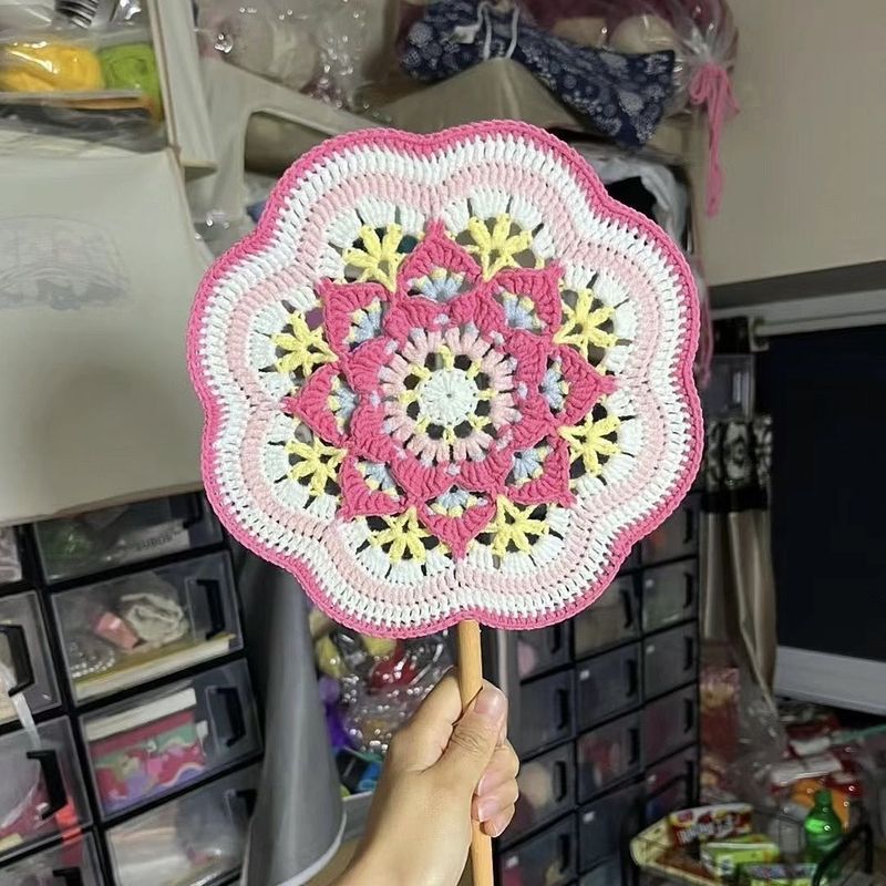 かぎ針編み毛糸古風団扇diy材料バッグ手作り中国風敦煌団扇プレゼント|undefined