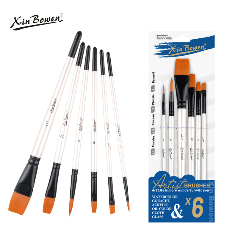 Xinbowen ナイロンブラシアクリルガッシュ水彩油絵ブラシアート学生特別な手描きブラシ卸売|undefined