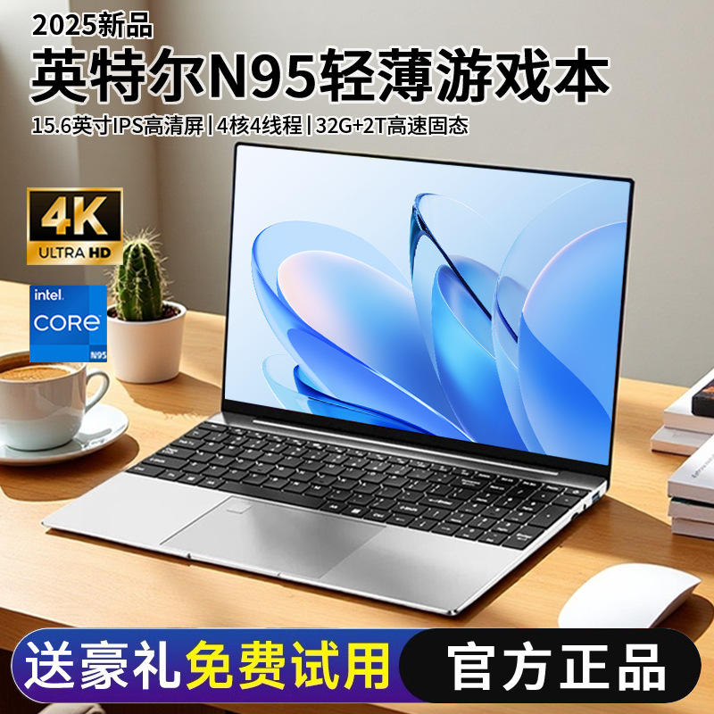 Ips Source Core N95 Laptop 15.6inch Online Class Office Stock Trading Editing Game Notebook Dropshipping