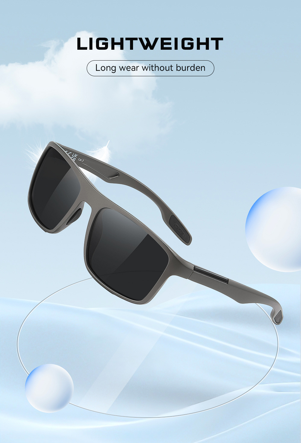 KDEAM Large Size Fashion Polarized Sunglasses Outdoor Casual Sunglasses Central Asia Eyewear Wholesale KD101-PLUS