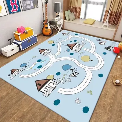 Avtomobil döşəmə paspasları – Floor Mat City Traffic Scene - light-blue-5-80x-120cm