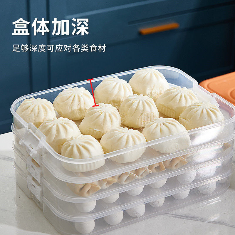 Gran capacidad dumpling caja portátil crisper multi-capa combinación caja de almacenamiento de cocina refrigerador congelado wonton caja al por mayor