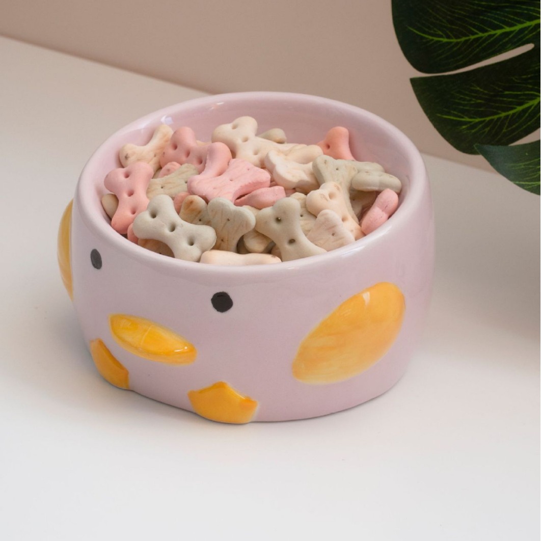 Cuenco de dibujos animados tazón de comida para gatos de cerámica lindo tazón resistente a las caídas utensilios para mascotas