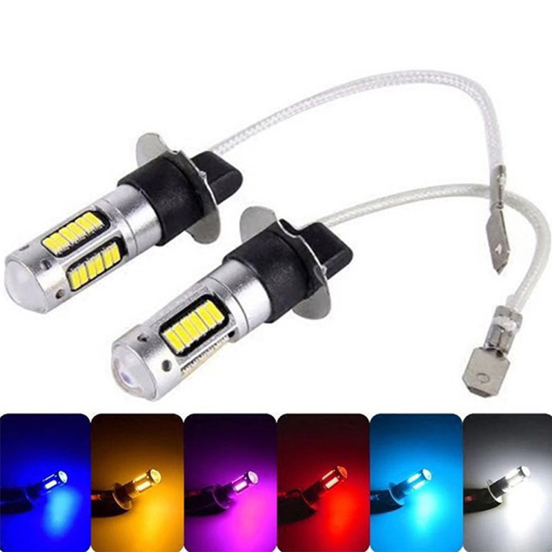 Car LED front fog lamp H1 H3 4014 30SMD rear fog lamp 880 881 anti-fog lamp T10 shows width
