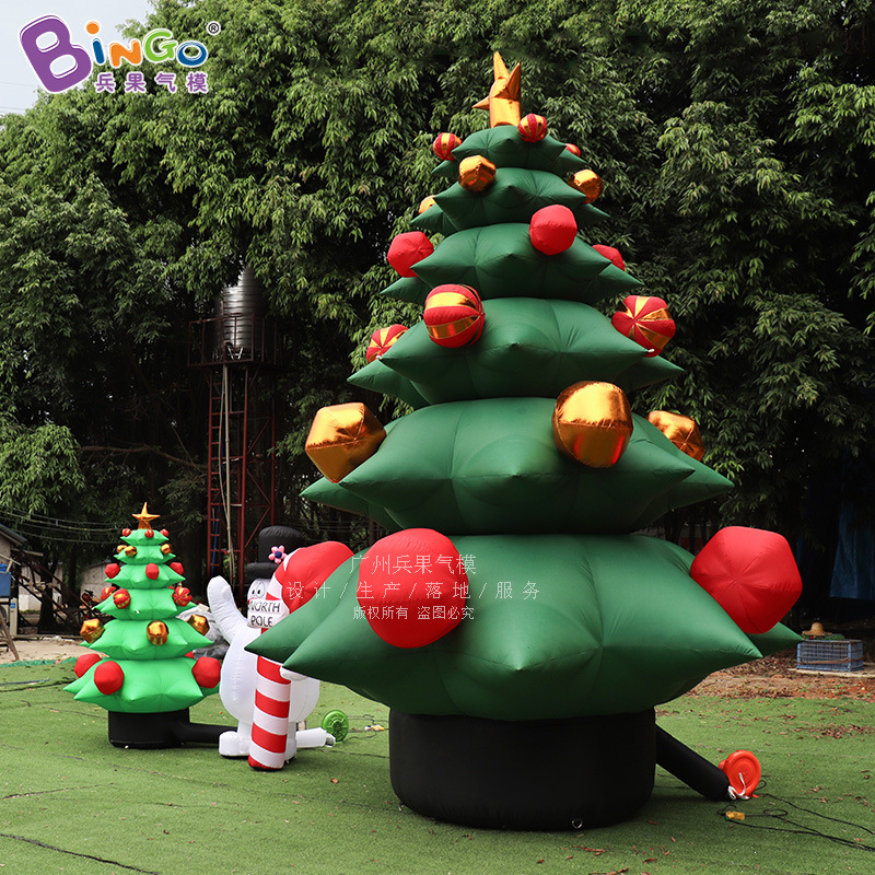 圣诞节彩球装饰充气圣诞树气模圣诞老人圣诞屋透明雪花球跨境直供