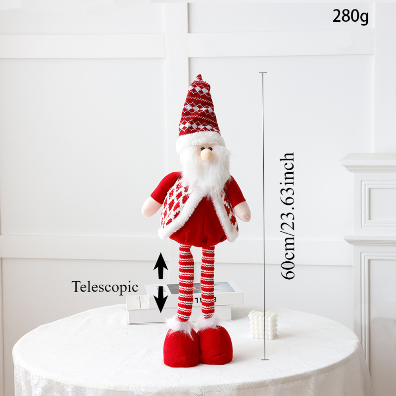 クリスマス装飾品の新しい赤いサンタクロース雪だるまヘラジカ公仔伸縮可能な人形の家庭装飾品|undefined