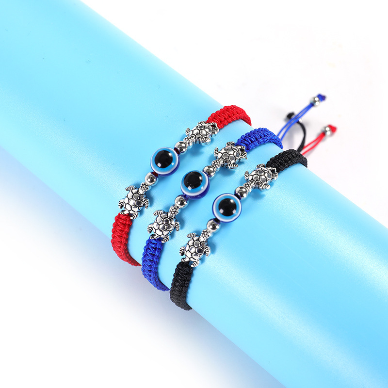 Cross-border hot selling hand-woven turtle eyes demon evil eye lucky bracelet Hamsa blue eye bracelet Cross-border hot selling hand-woven turtle eyes demon evil eye lucky bracelet Hamsa blue eye bracelet