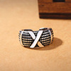 Trend small design retro ring hip-hop style with letters, English letters, internet celebrity