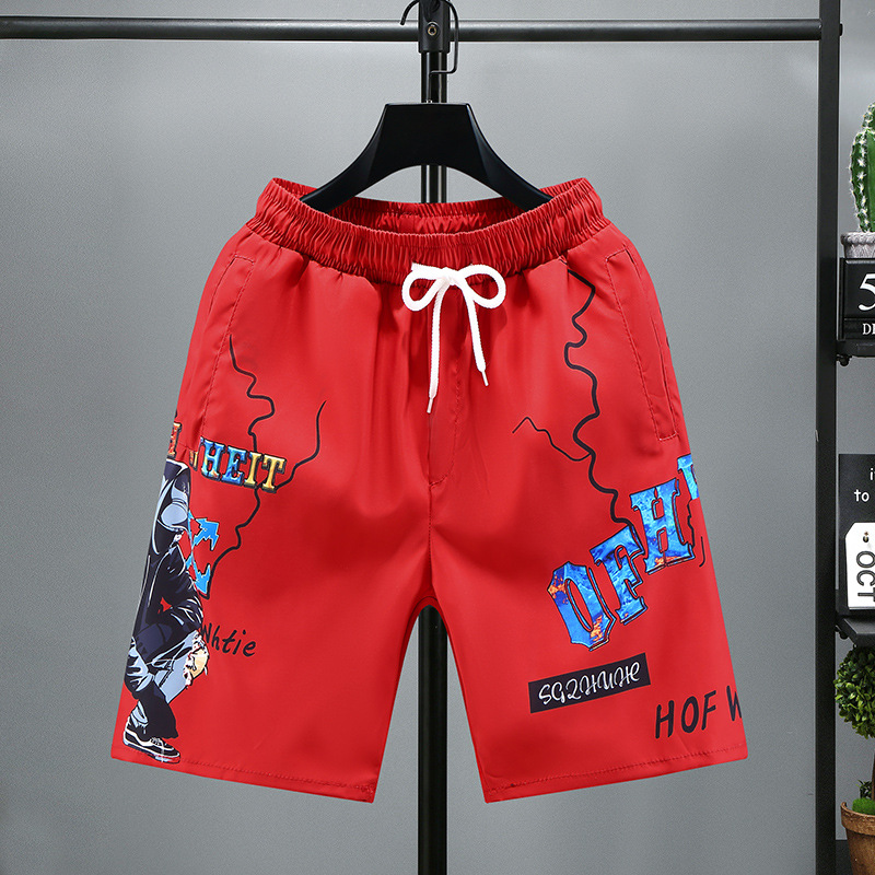 Sommermodische Strand-Männer mit trendigem Pferd, große Shorts, schnell trocknende Hose aus Eisseide, schmale Passform, Fünf-Punkte-Inventar_voghion.com
