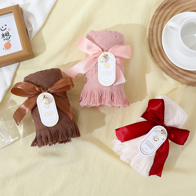 Creative Tassel Towel Wedding Bridesmaid Accompanying Gift Towel Gift Logo Customized Cross-border Turkish Towel