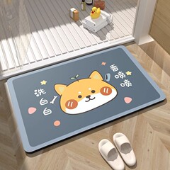 漫画のかわいいバスルームノンスリップマット、速乾性、吸水性、柔らかい珪藻泥フロアマット、汚れにくいバスルームドアマット、代理店として発送可能